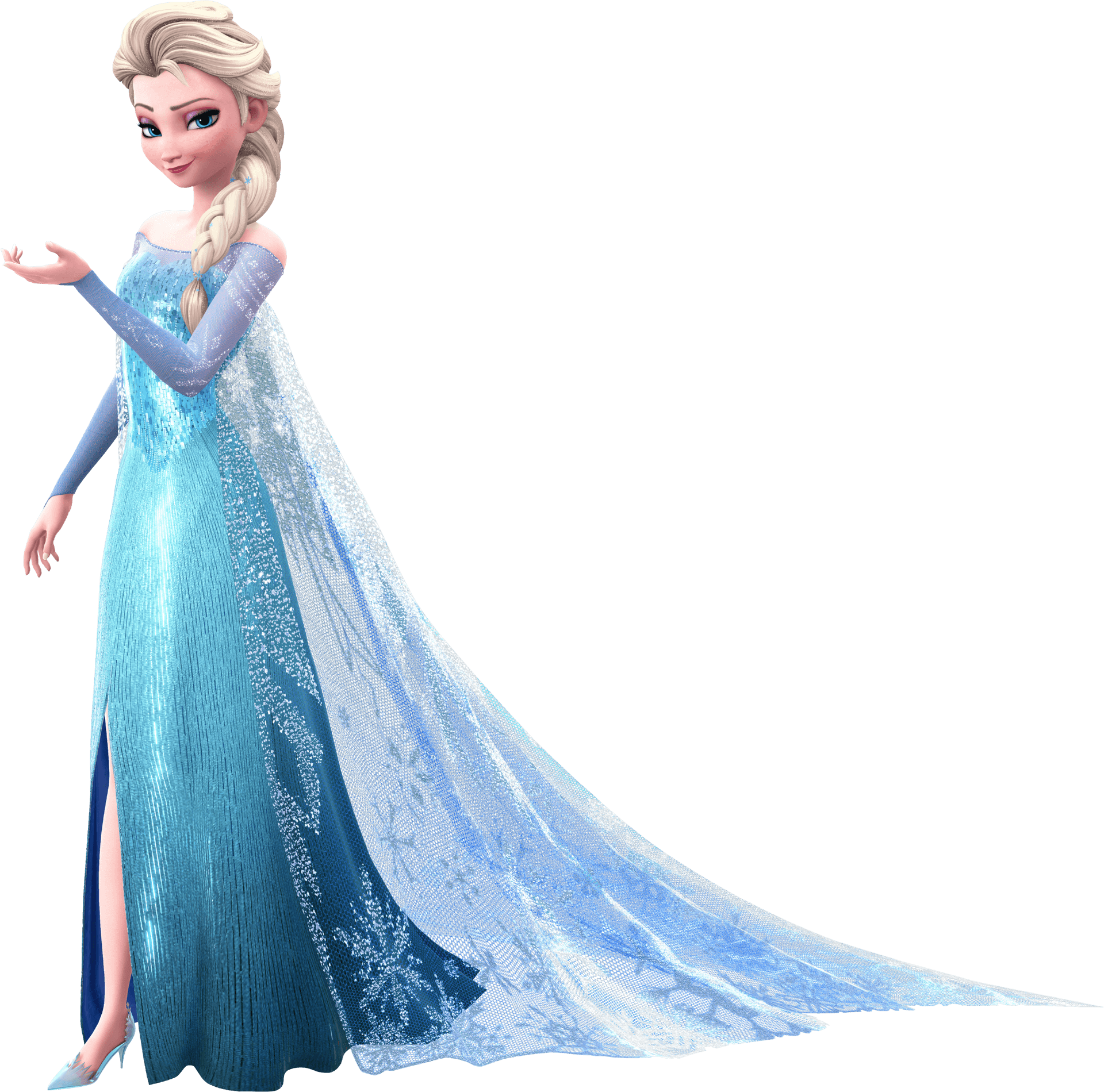 Elsa Frozen Queenin Blue Gown PNG