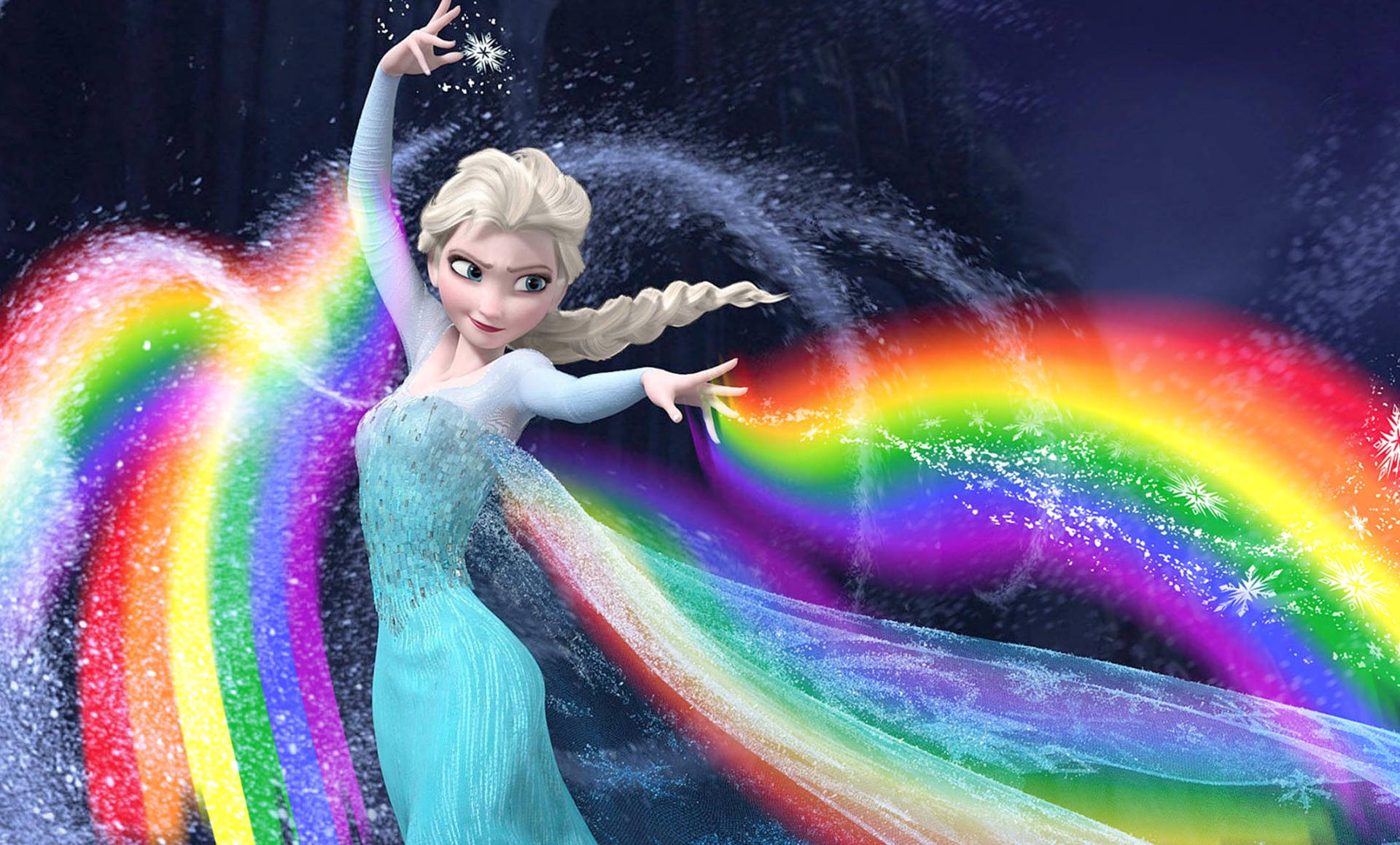 Elsa In Rainbow Frozen 2 Wallpaper
