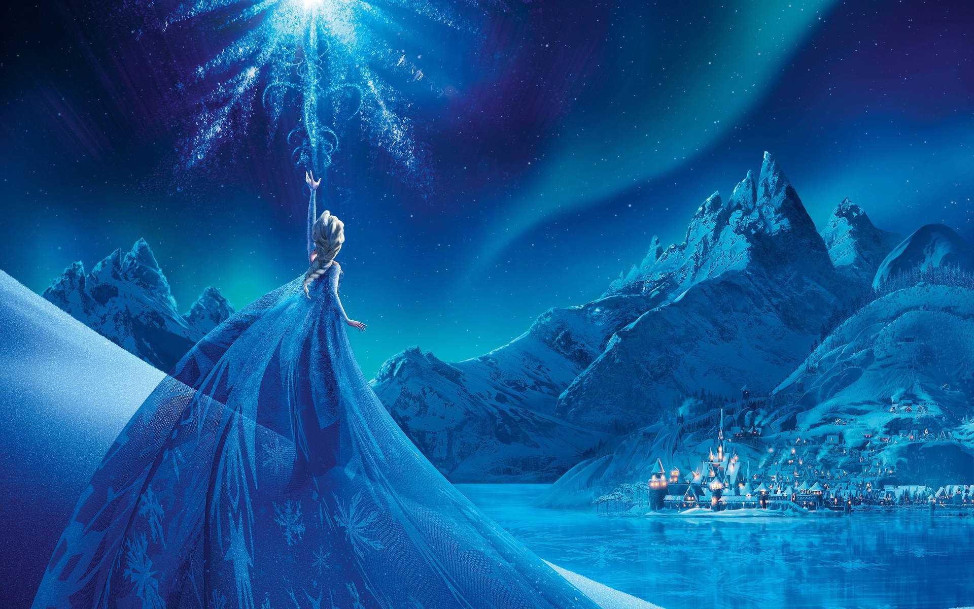 Elsa Near Frozen Castle Wallpaper