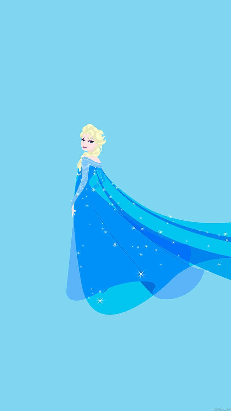 Elsa In A Blue Dress With A Blue Cape Wallpaper