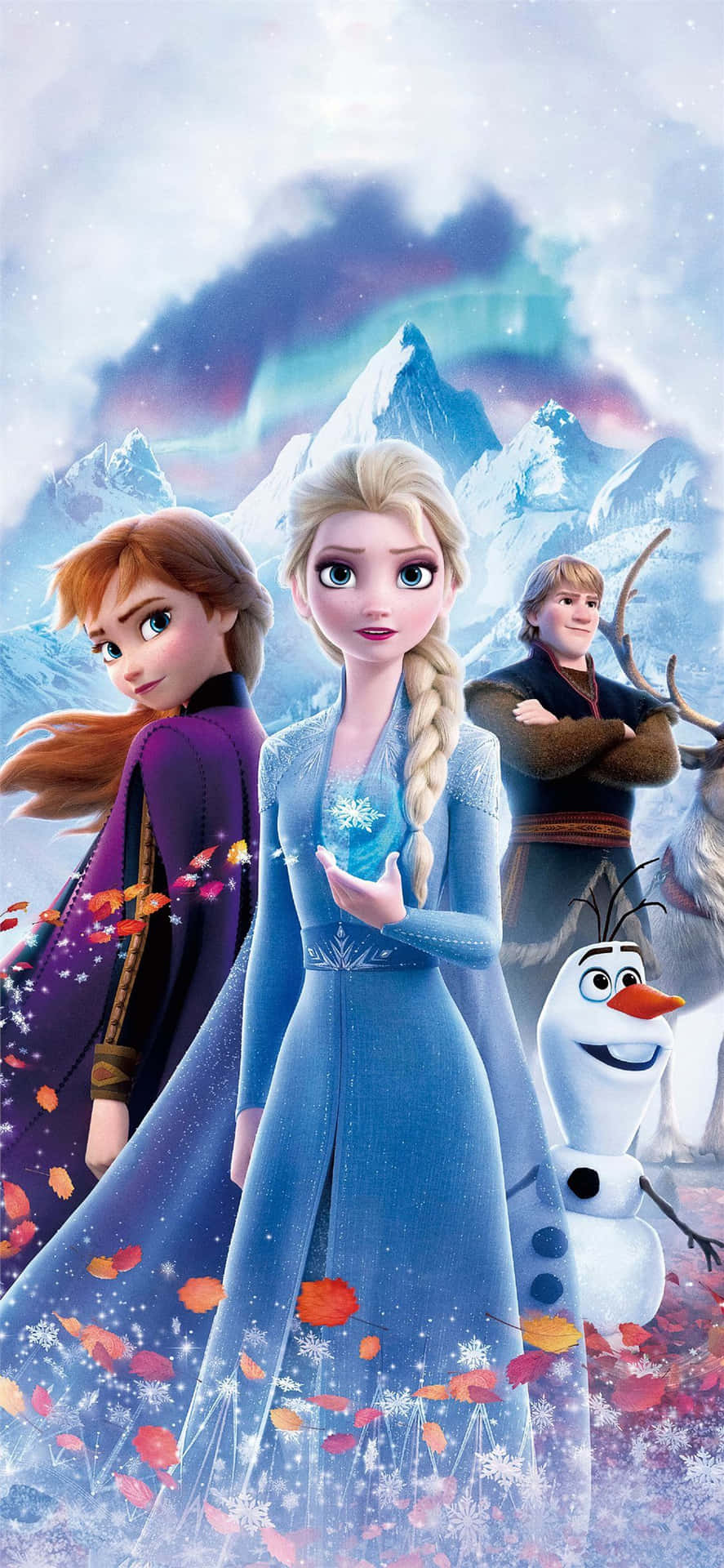 Frozen 2 Movie Poster With Two Characters Wallpaper