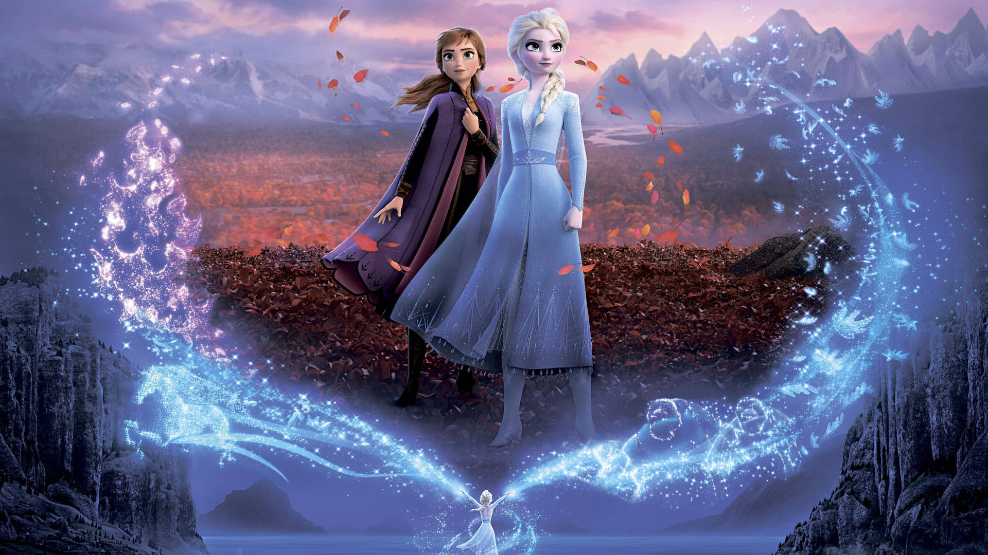 Elsaschützt Anna In Frozen 2 Wallpaper