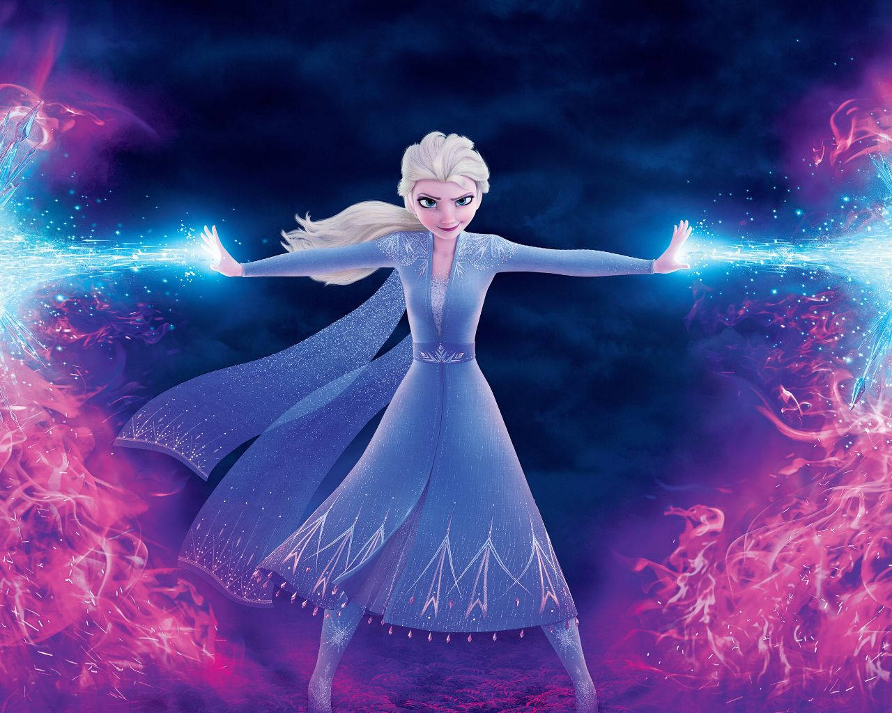 Elsa Usa I Poteri Frozen 2 Sfondo