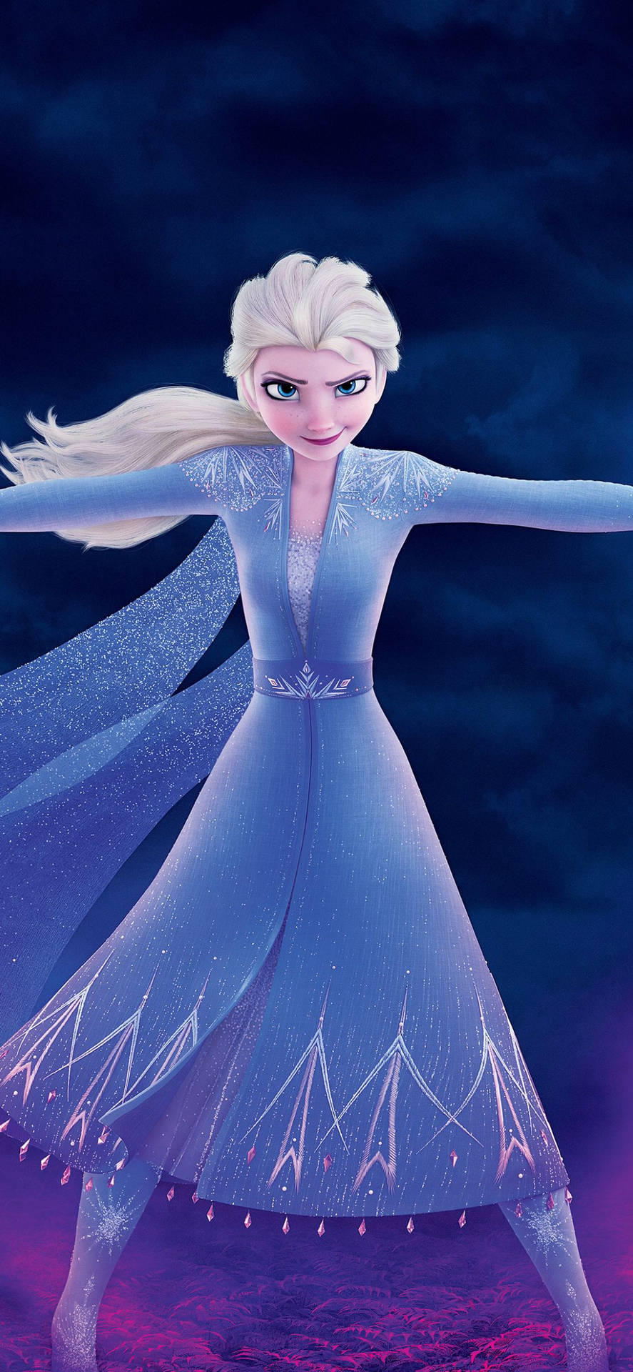 Elsa Med Åbne Arme Frozen 2 Wallpaper