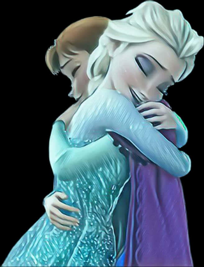 Elsaand Anna Embrace Frozen PNG