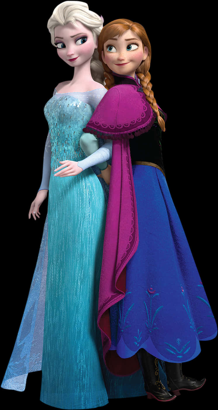 Download Elsaand Anna Frozen Sisters Pose | Wallpapers.com