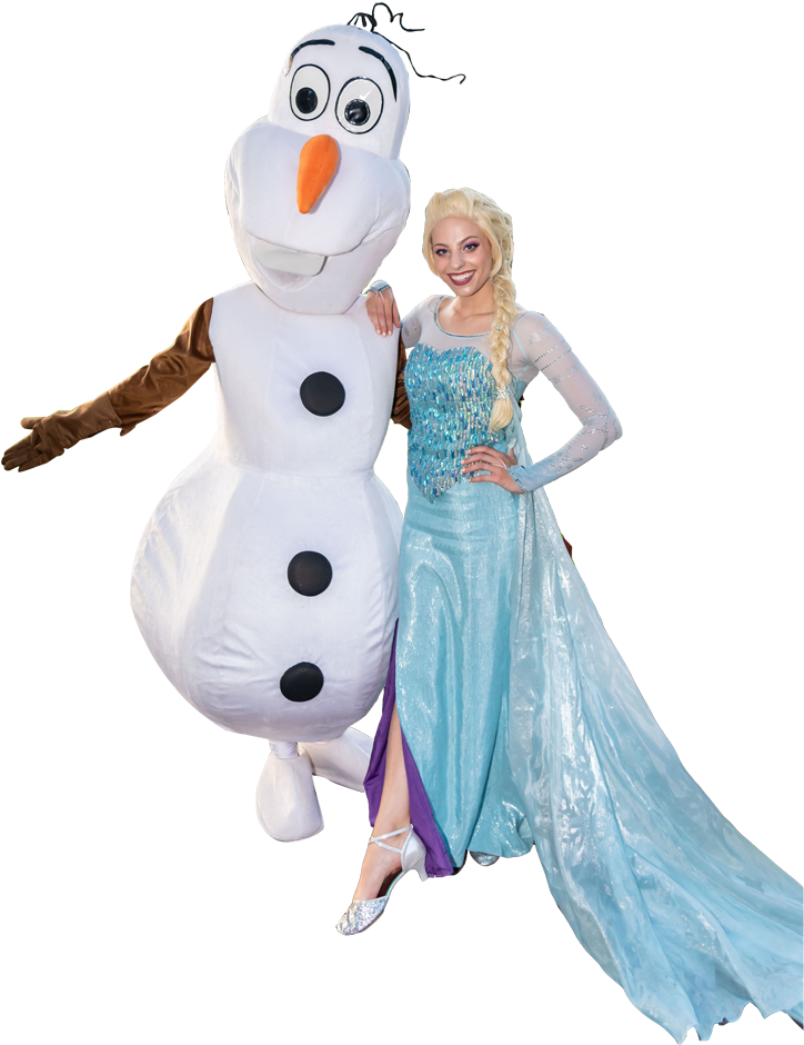 Elsaand Olaf Costumed Characters PNG