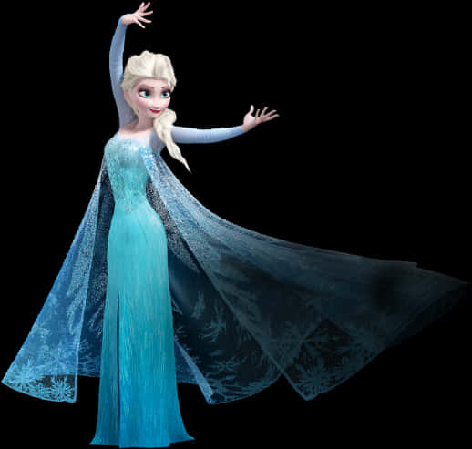 Elsain Ice Blue Gown PNG