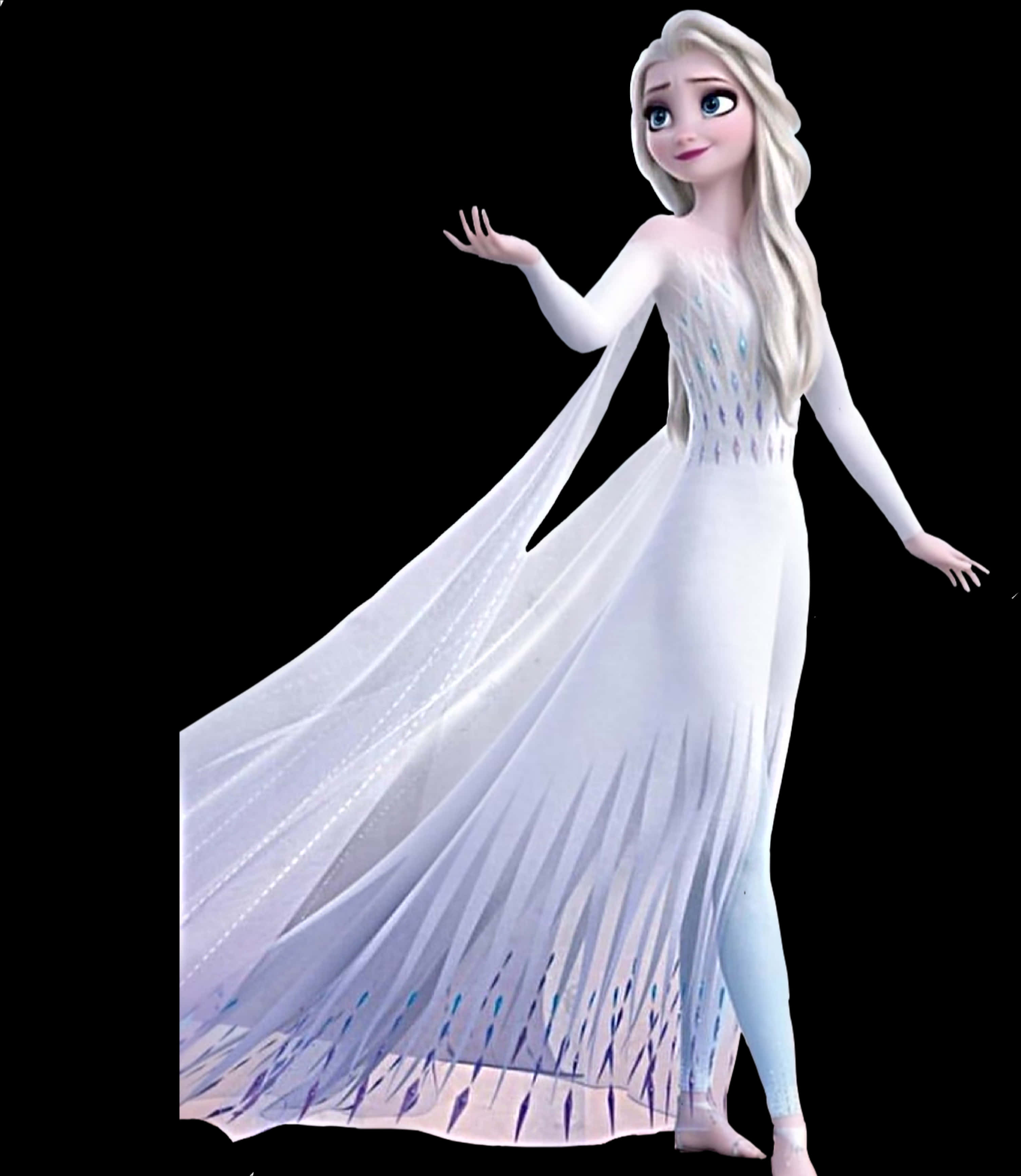 Elsain White Gown Frozen PNG