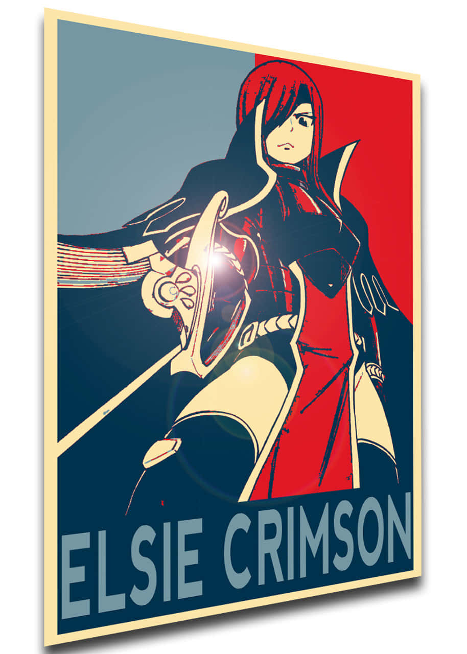 Elsie Crimson Poster Kunst Achtergrond