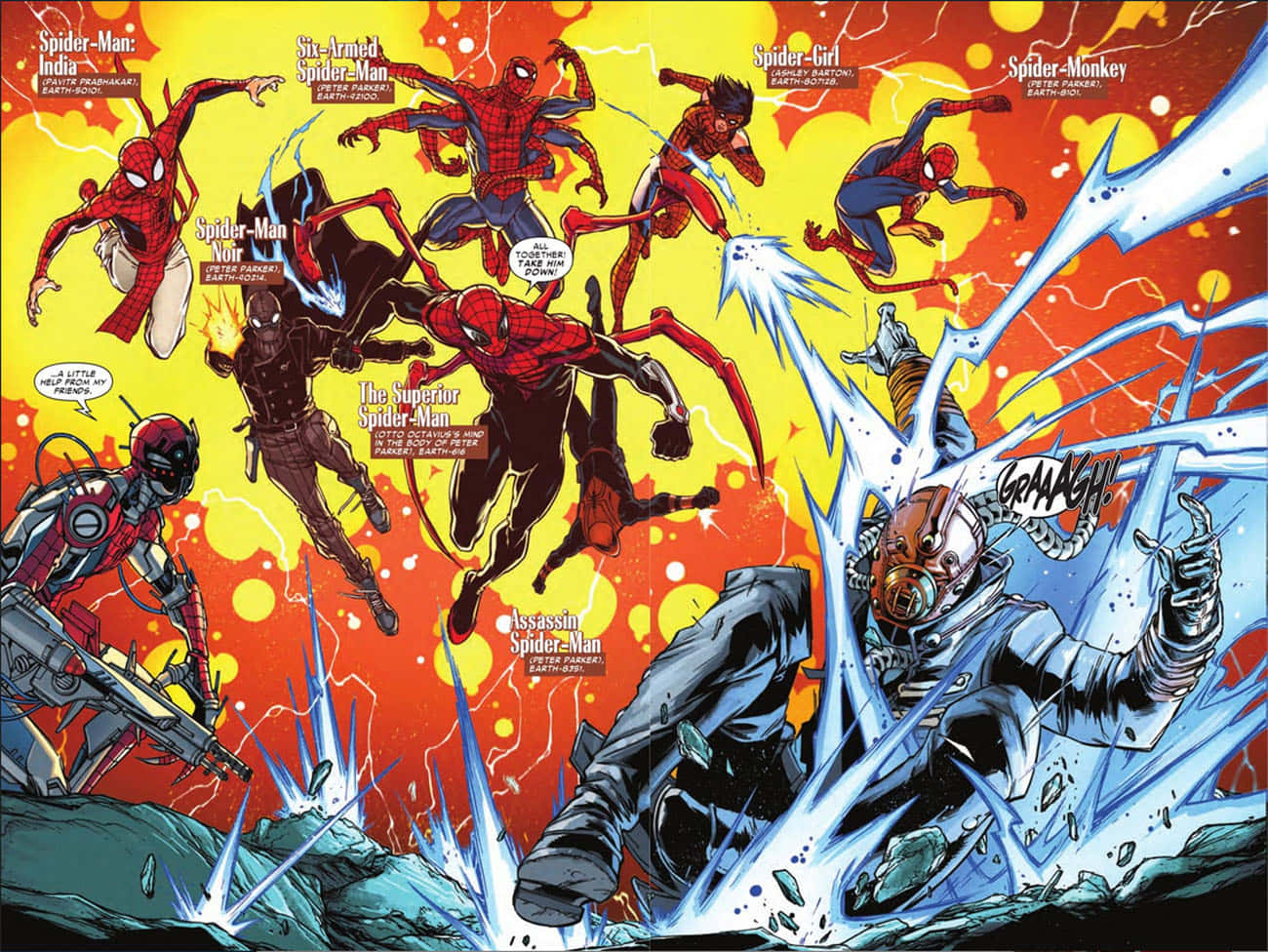 Elsuperior Spider-man De Marvel Balanceándose Hacia La Acción. Fondo de pantalla