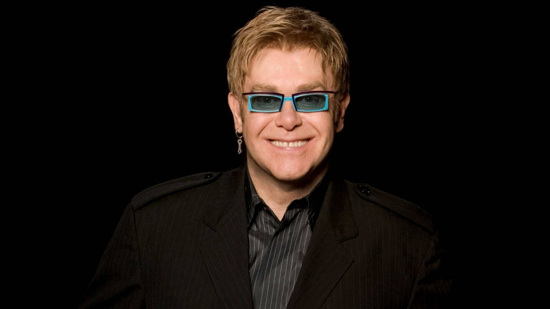 Elton John Blue Shades Portrait Background