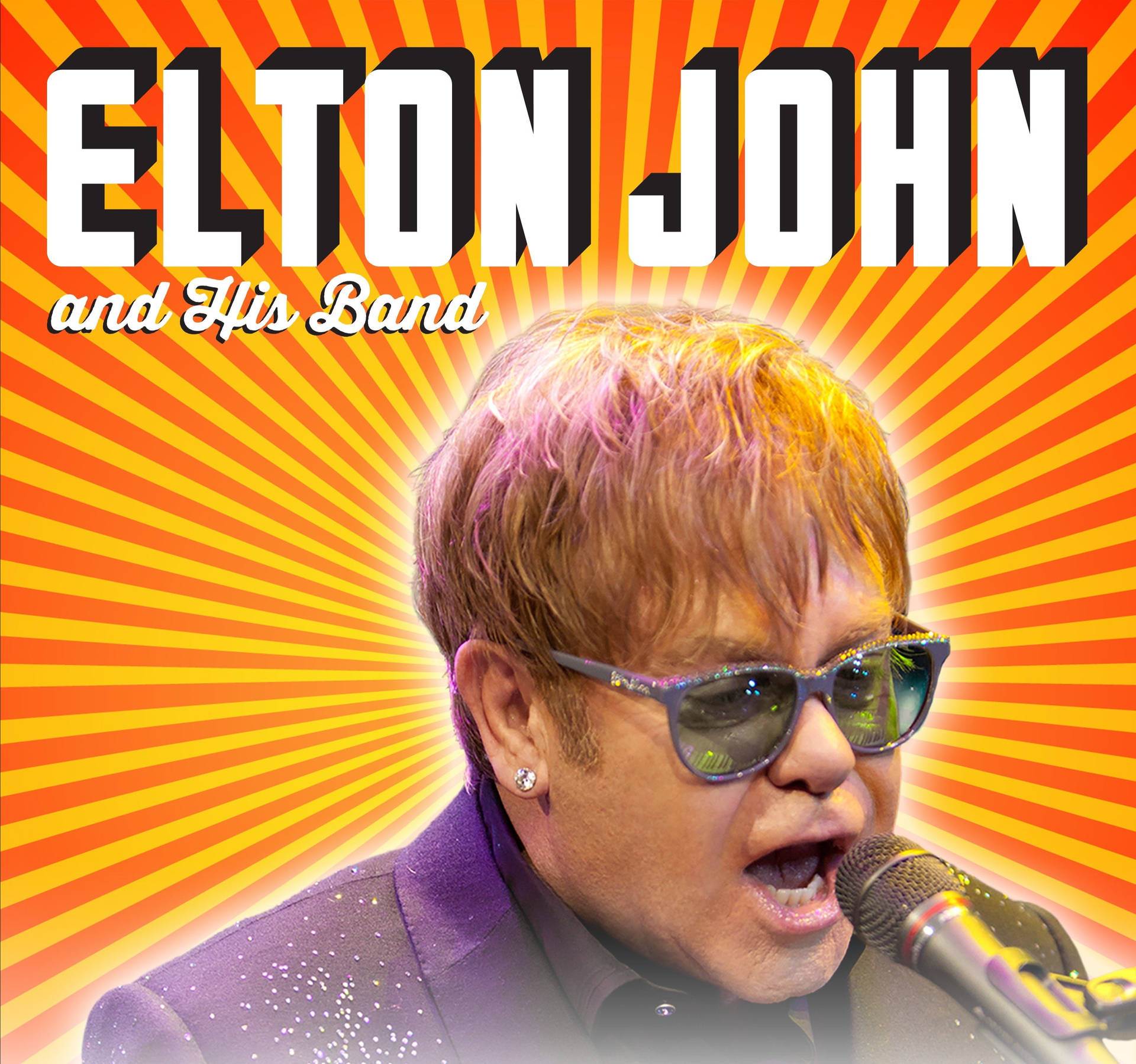 Elton John Retro Rays Art Background