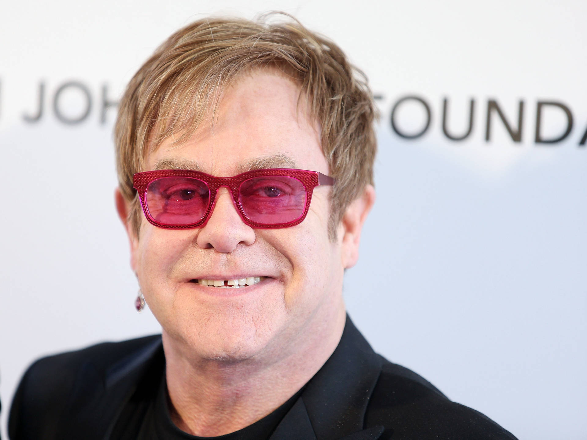 Elton John Smile Pink Glasses Background