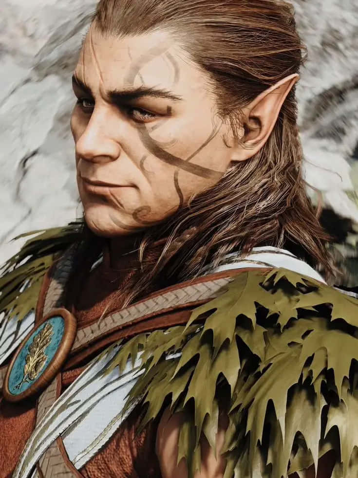 Elven Warrior Close Up Baldurs Gate3 Wallpaper