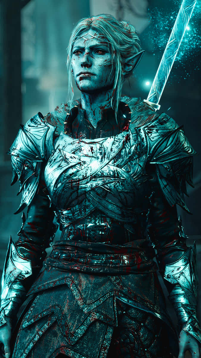 Elven_ Warrior_with_ Glowing_ Sword Wallpaper
