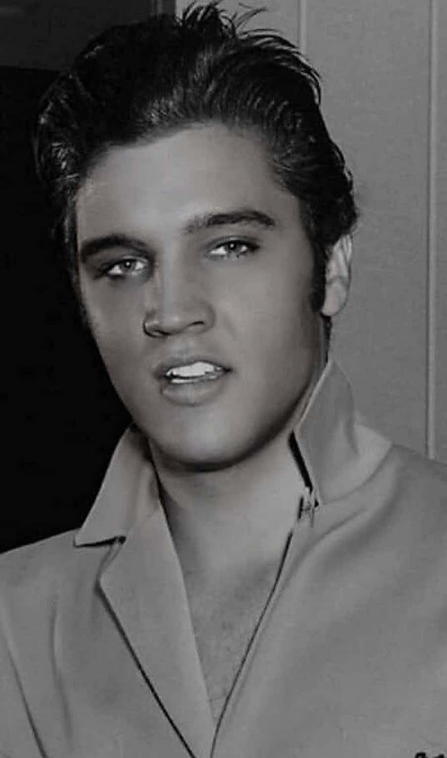 Elvis Presley In Black And White Photo