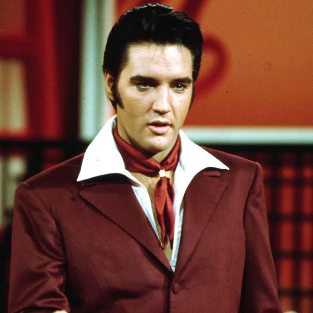 Elvis Presley on Stage During a Performance