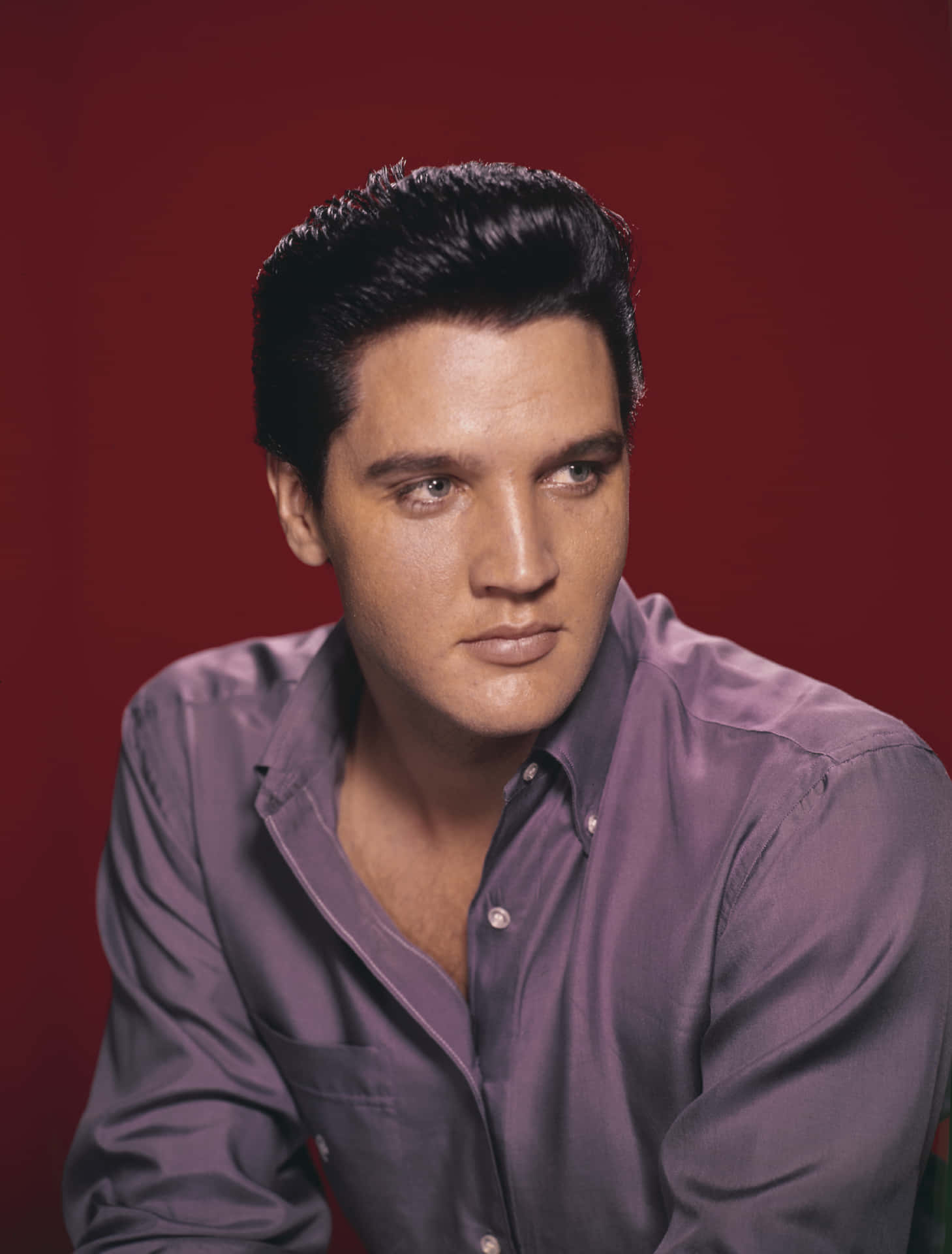 Elvis Presley In A Purple Shirt