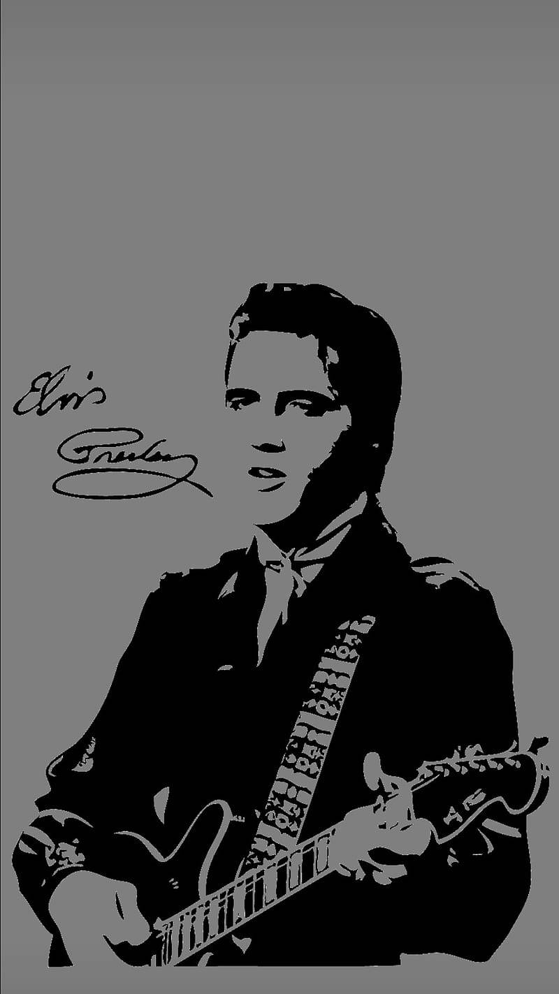 Elvis Presley Black Vector Art