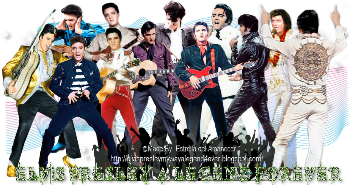 Elvis Presley Legend Forever Collage PNG