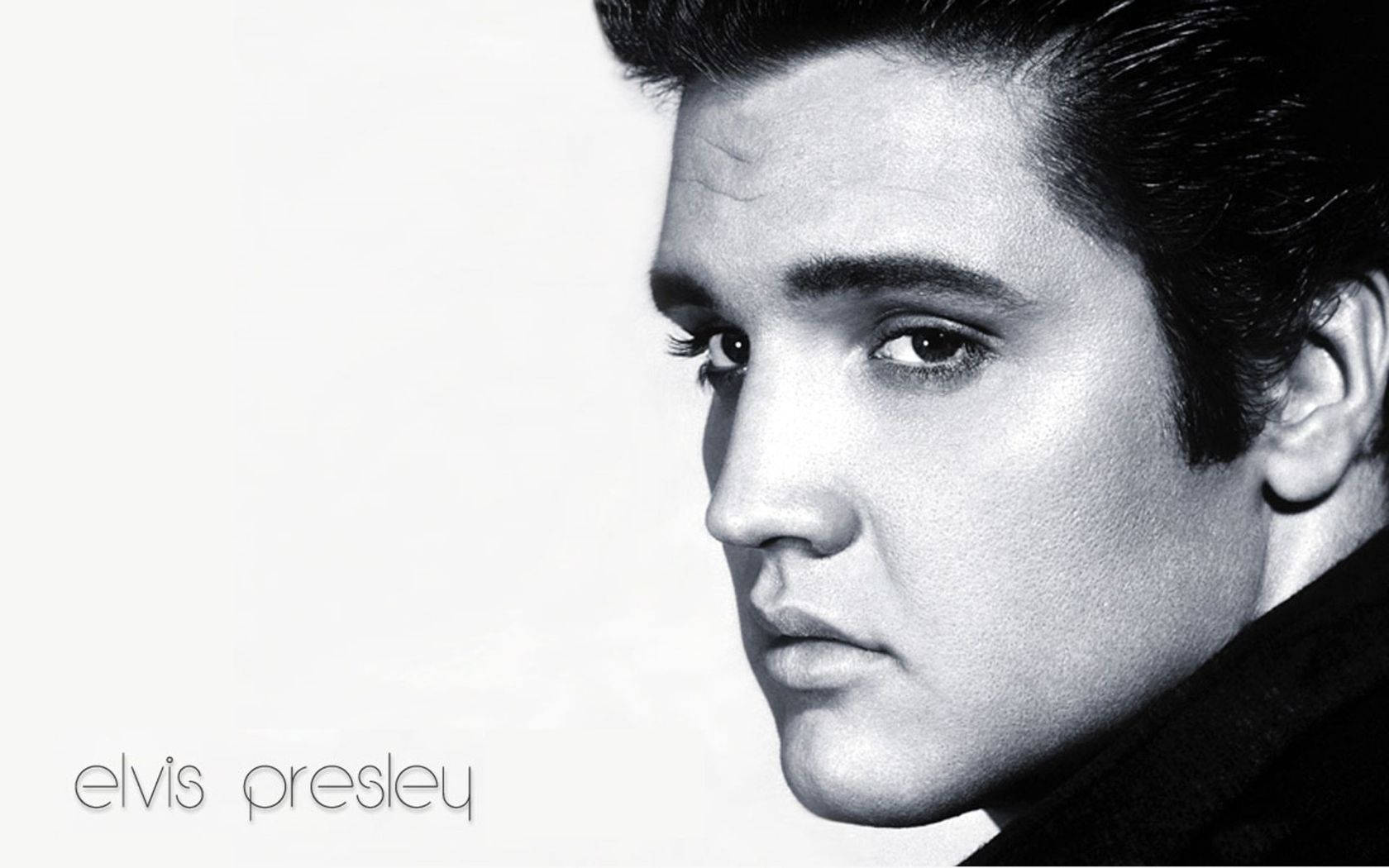 Elvis Presley Side Profile Monochrome Wallpaper