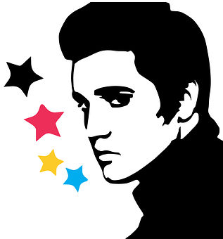 Elvis Presley Silhouette Stars PNG