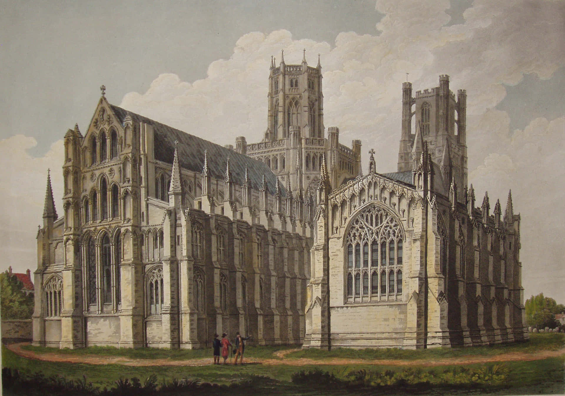 Ely Cathedral Historic Artwork Wallpaper