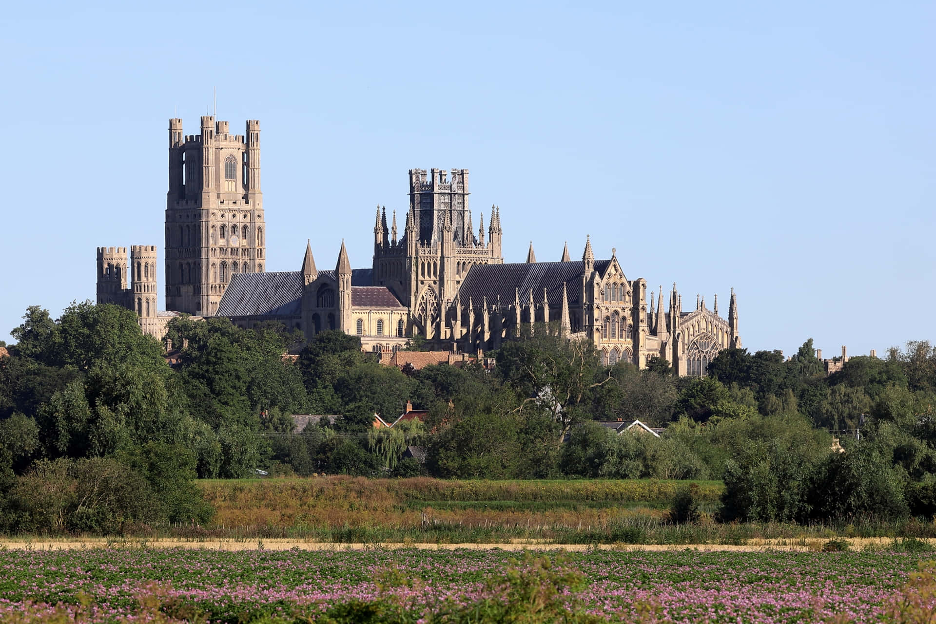 Ely Cathedral Summer View Wallpaper