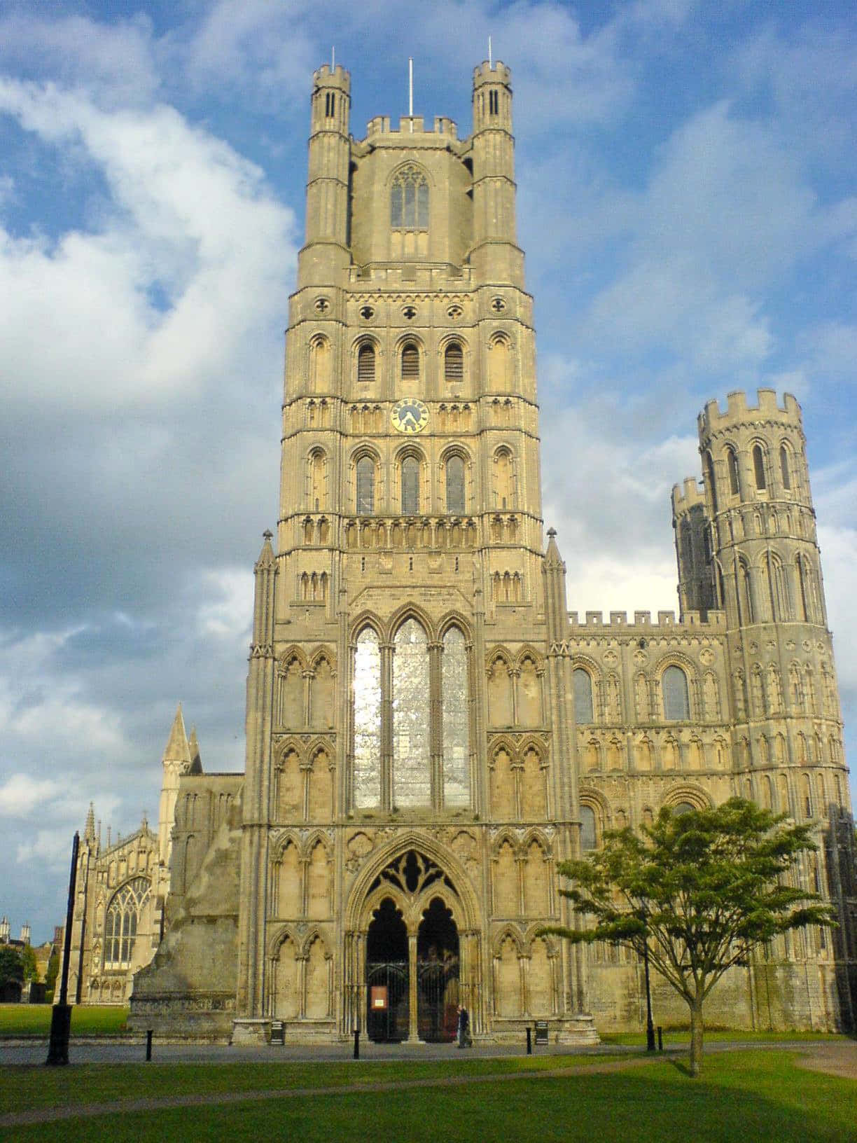 Ely Cathedral West Tower Facade Wallpaper
