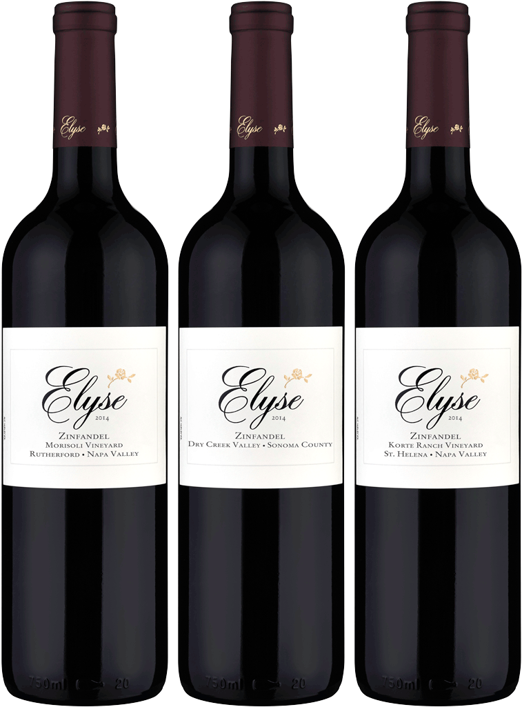 Elyse Zinfandel Wine Bottles Collection PNG