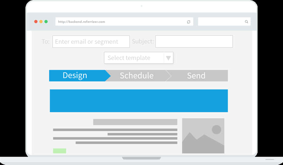 Email Campaign Interface Mockup PNG