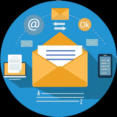 Email Communication Concept PNG