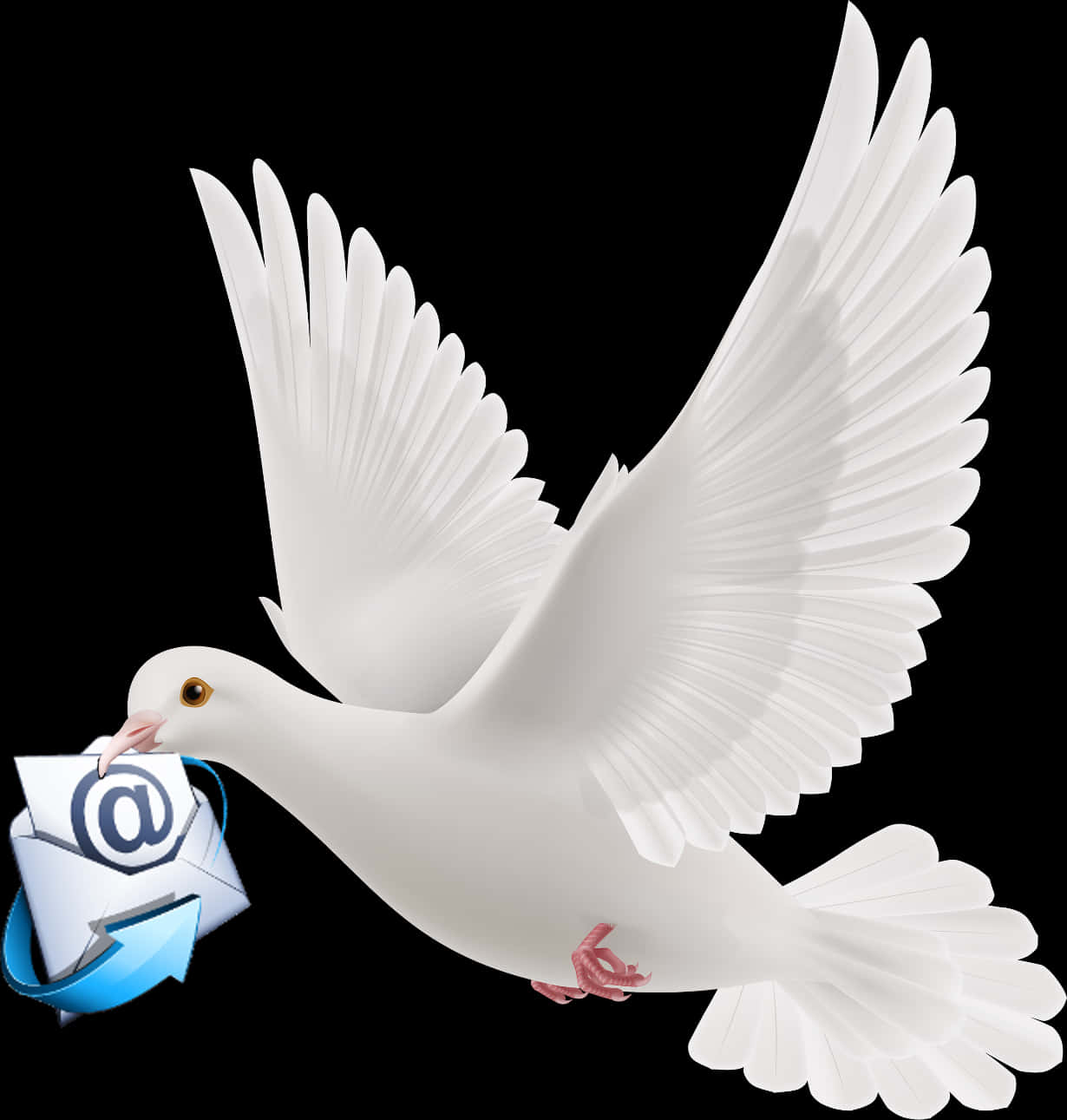 Flying Dovewith Email Envelope PNG
