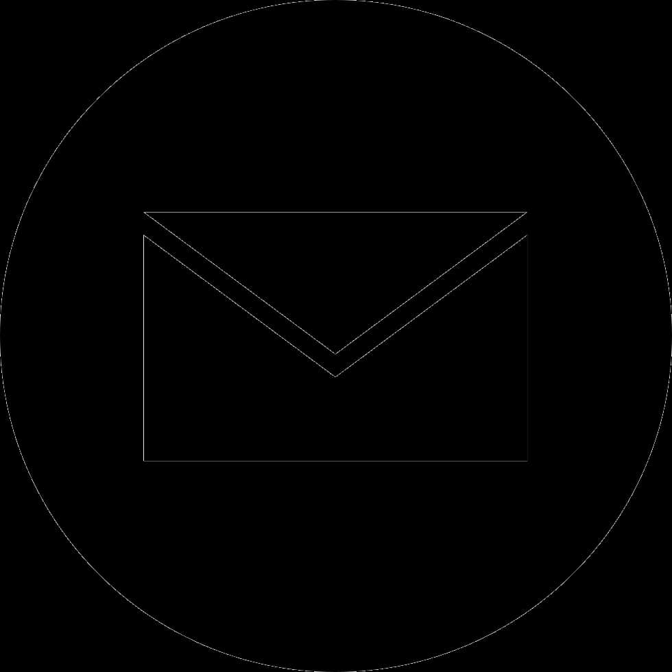 Email Icon Black Circle Background PNG