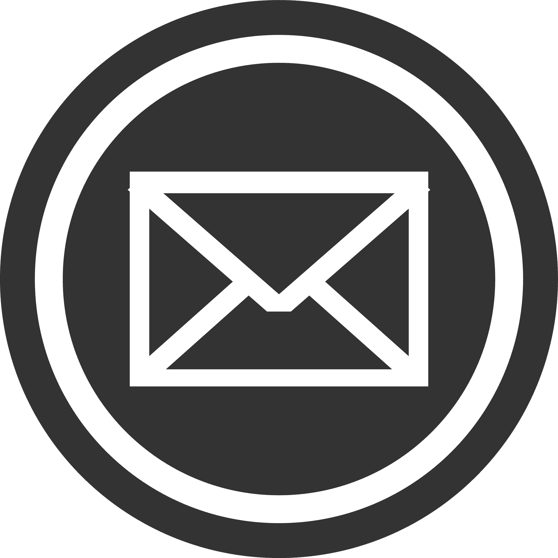 Email Icon Blackand White PNG