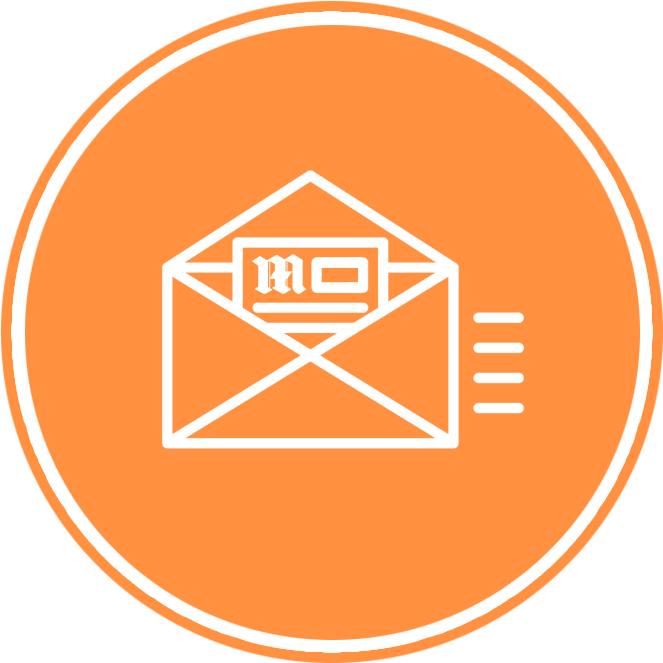 Email Icon Orange Background PNG
