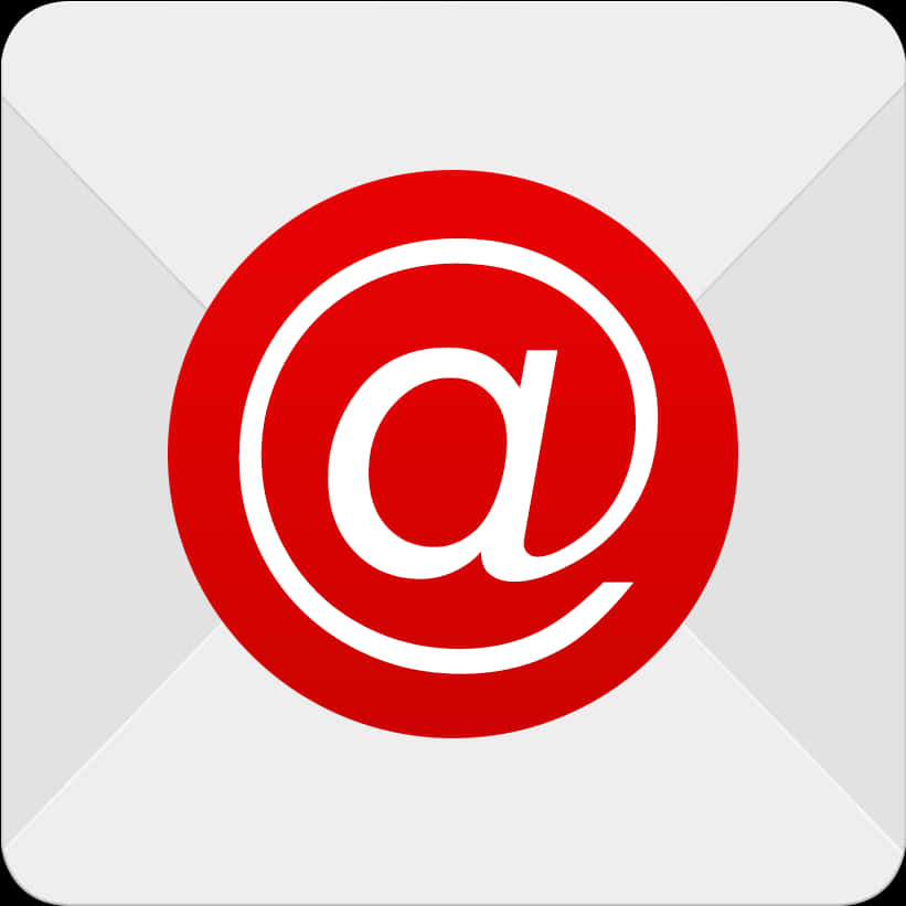 Email Icon Redand White PNG