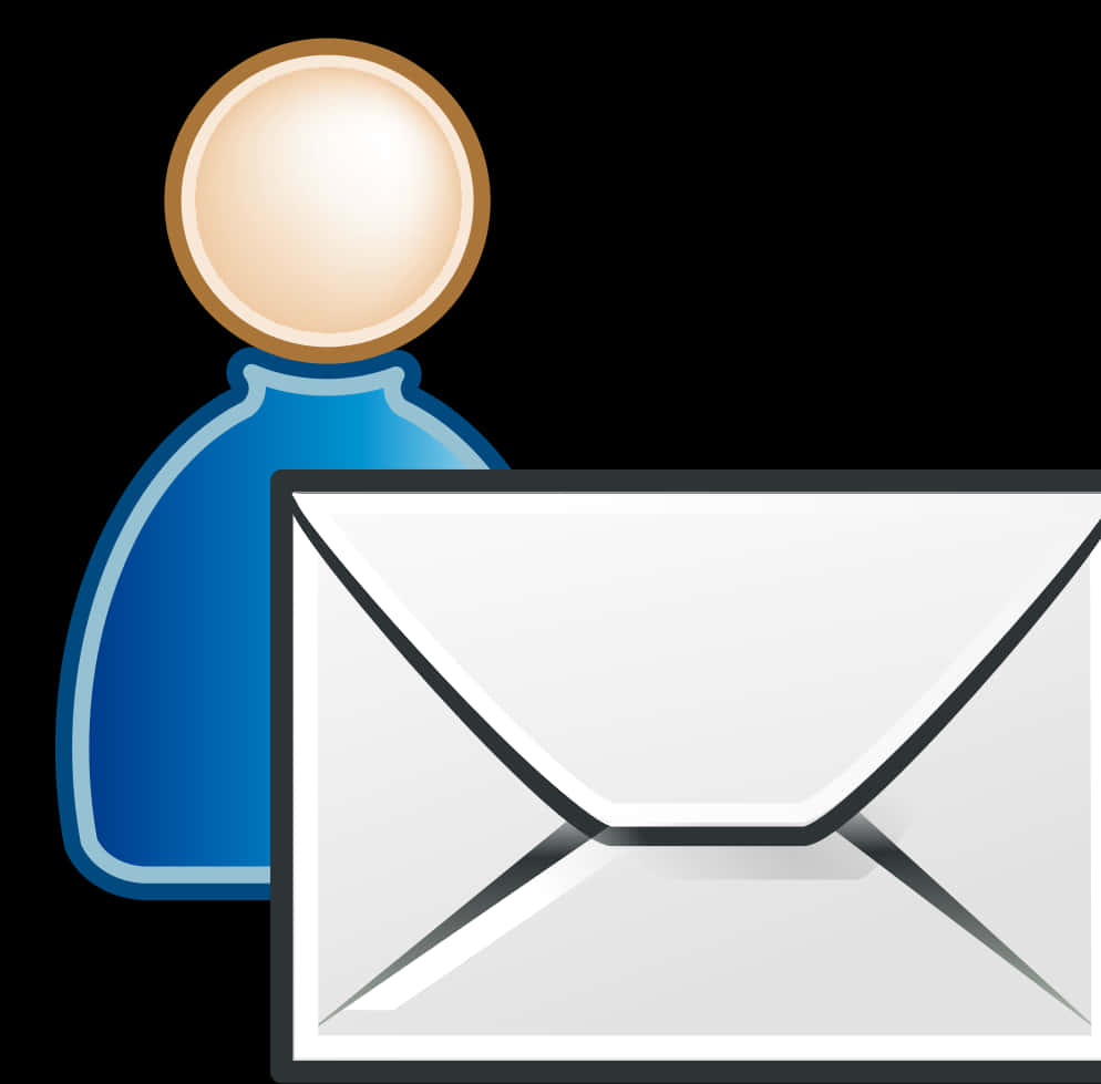 Email Iconwith Person Figure PNG