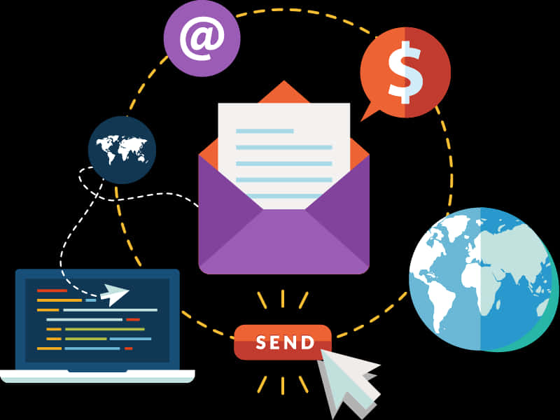 Email Marketing Concept Illustration PNG