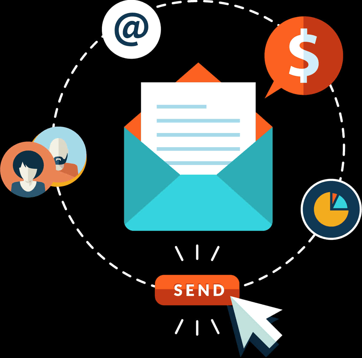 Email Marketing Concept Illustration PNG