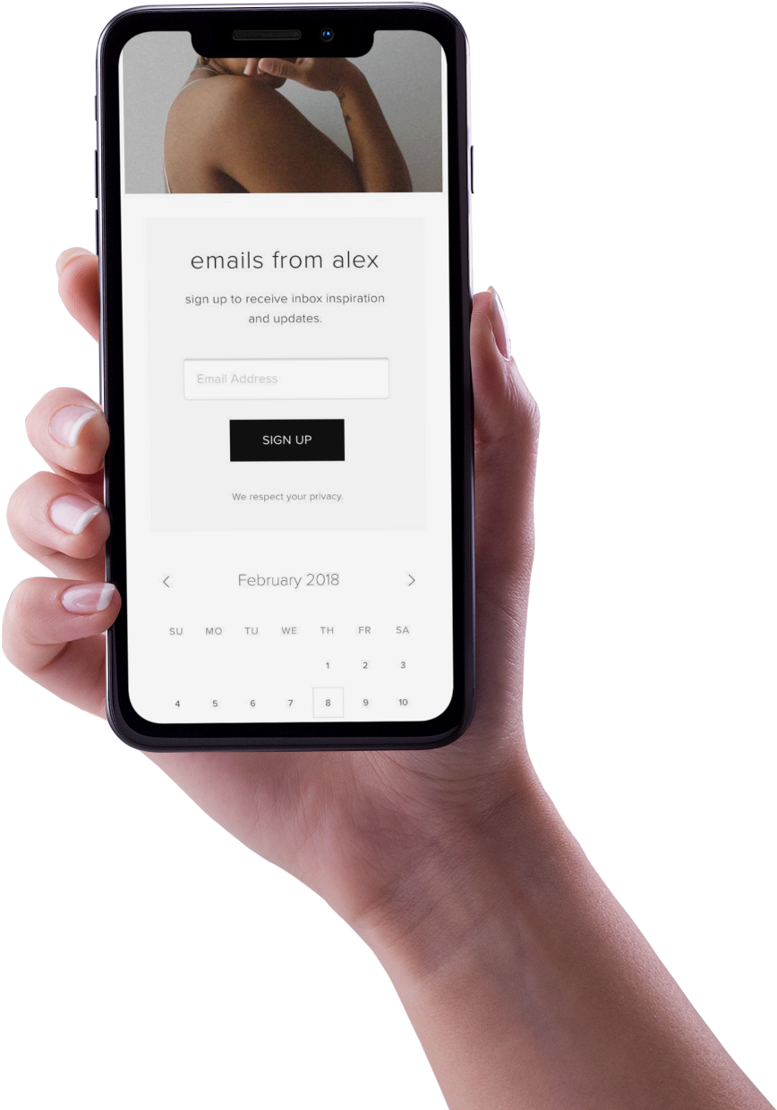 Email Signup Mobile Screen In Hand PNG
