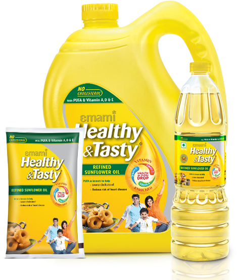 Emami Healthyand Tasty Sunflower Oil Products PNG