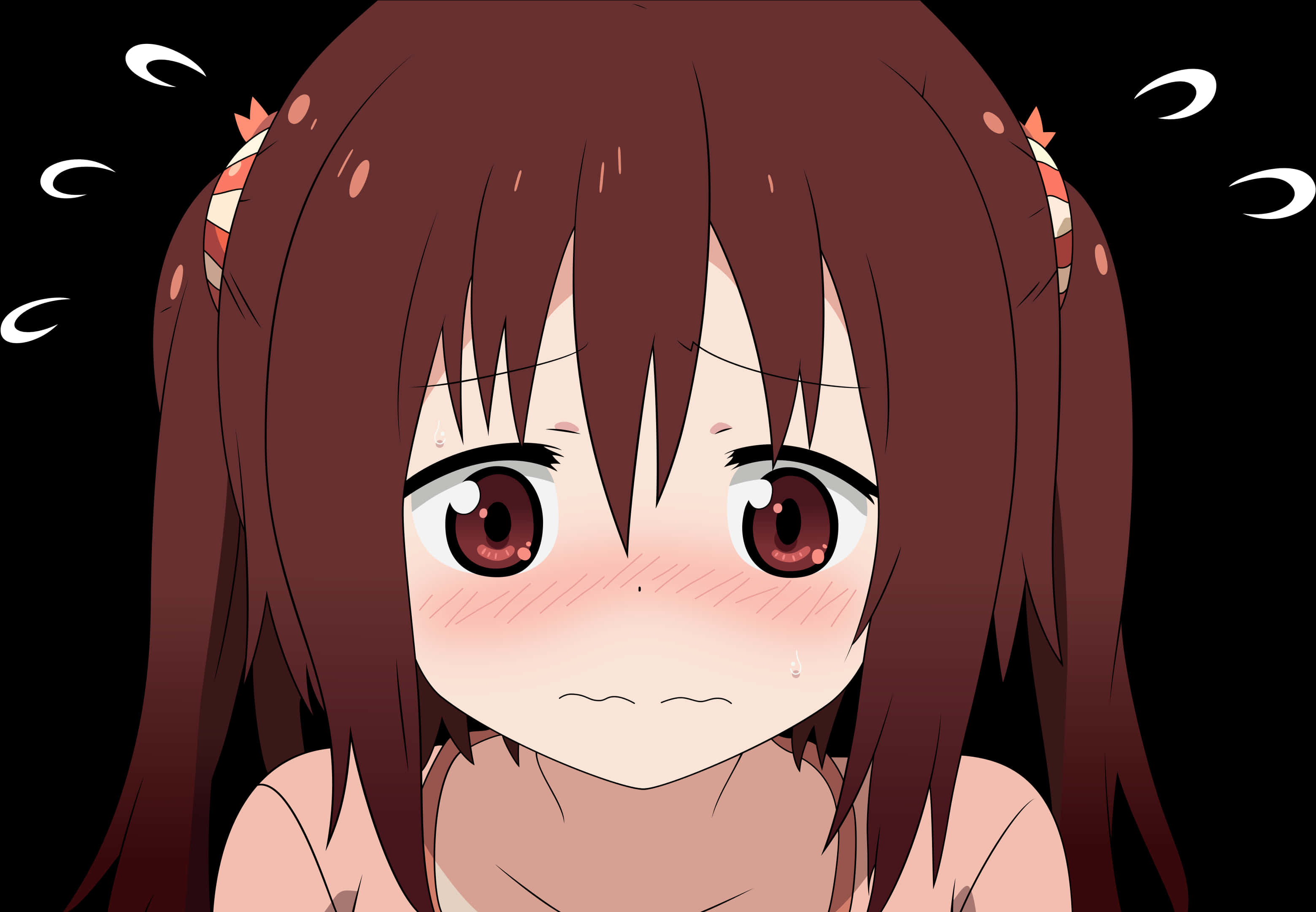 Embarrassed Anime Girl Blushing PNG