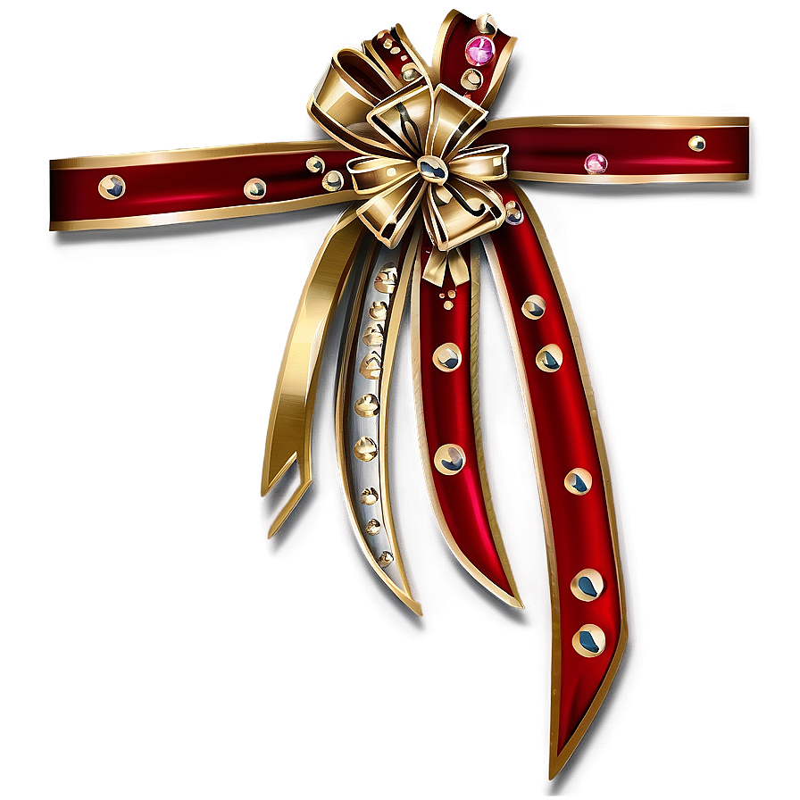 Embellished Red Bow Png 05252024 PNG