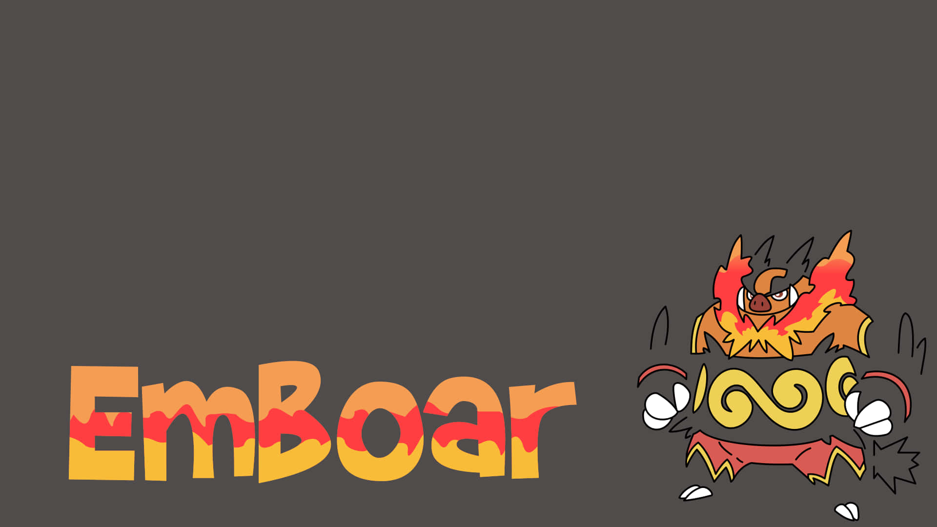 Emboar Cloaked With A Gray Background Wallpaper