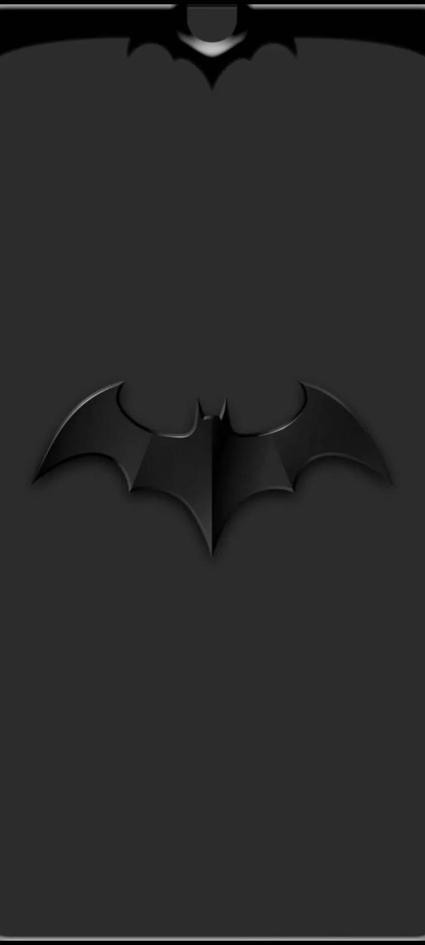 Wallpaperpräglad Svart Batman-logotyp Iphone-bakgrundsbild. Wallpaper