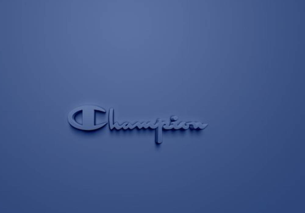 Embossed  Blue Champion Logo Wallpaper