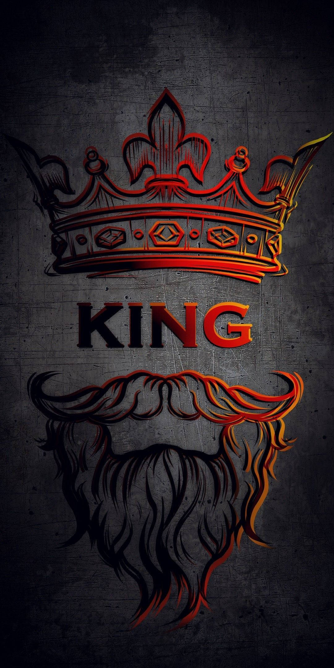Embossed Crown King Beard Logo Wallpaper