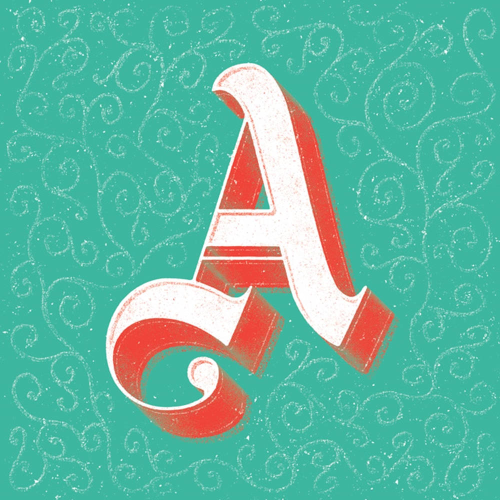 Embossed Vine Capital Alphabet Letter A Picture